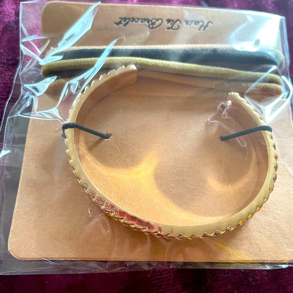 Francesca’s Gold Bracelet and Ponytail Holders